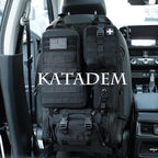 6 Pack Tactical Molle Car Seat Back Organizer - Tactical Vehicle Panel Organizer with 5 Detachable Molle Pouch,US Flag Patch