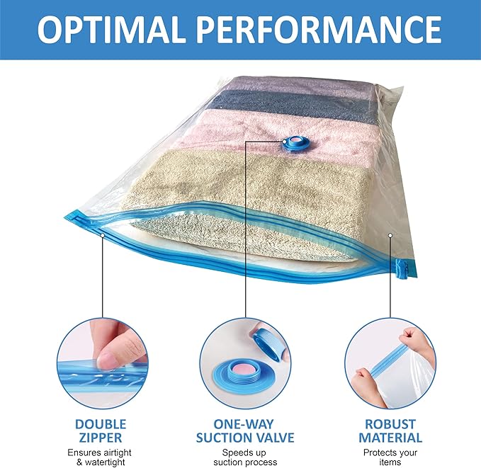 Vacuum Storage Bags with Electric Pump, Space Saver Vacuum Seal Bags with Pump, Sealer Compression for Clothes, Comforters, B