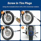 61PCS Tire Repair Rubber Nail Kit, Premium Spiral Screw-in Tire Plugs with 2 Sizes, Emergency Roadside Flat Tire Fix Tool for