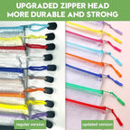 24pcs Mesh Zipper Pouch Bags Puzzle Storage Bags, A4 13x9 Inches Large Reusable Zipper Pouches for Classroom Organizing Board