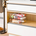 Yieach 4 Pack Clear Stackable Storage Drawers,Pull-Out Medicine Cabinet Organizer and Containers,Large Acrylic Organizers Dra