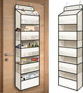TYMENSH Over Door Organizer with 5 Large Pockets, Heavy Duty Hanging Organizer Storage, Closet Bathroom Nursery Bedroom Dorm,