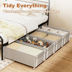 2Pack Under Bed Storage with Wheels,9.5"-12"Tall Adjustable Height Underbed Storage,Deep Under Bed Storage Containers,Rolling