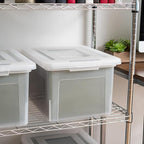 IRIS USA File Box, Plastic File Boxes With Lids, Document Organizer for Letter/Legal File, Document Box, Storage Bin For Hang