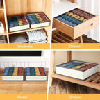 Joyoldelf Sock Drawer Organizer Divider Underwear Organizer 24-cell Fabric Dresser Drawer Organizers Storage Boxes for Socks 