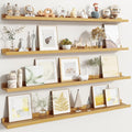 Fun Memories Picture Ledge Shelf, Floating Shelves Set of 4, 48 Inch Picture Shelves for Wall with Ledge, Large Nursery Book 