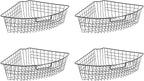 Leeden Lazy Susan Organizer Basket for 24" Diameter Turntable - 16.3" x 10.3" x 4" Metal Organizing Storage Bins (6 Packs) - 