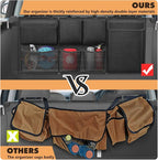 FINPAC Car Trunk Organizer and Storage, Detachable Seat Back Hanging Organizers Storage with Zippers, Large Capacity Car