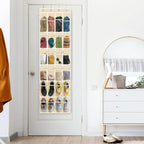 Simple Houseware 24 Pockets - Crystal Clear Over The Door Hanging Shoe Organizer, Beige (64'' x 19'')