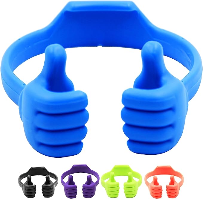 Honsky Cell Phone Tablet Stands (Pack of 5) Thumbs-up Cellphone Holder, Tablet Display Stand, Mobile Smartphone Mount Cradle for Desk Desktop - Universal, Multi-Angle, Cute, Multi-Colored