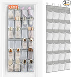 FENTEC 2 Pack Over the Door Shoe Organizer Hanging Shoe Organizer for Closet, Space Saving Mesh Large Pocket Shoe Storage and