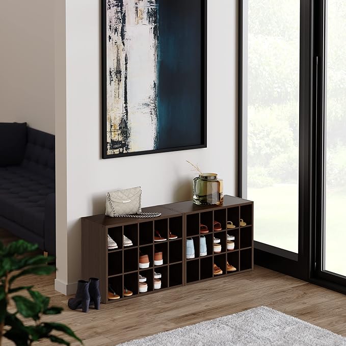ClosetMaid 15 Cube Stackable Storage Organizer for Shoes, Bags, Crafts, Hobbies with Wood Shelves, for Closet, Entryway or Mu