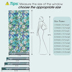 Coavas Decorative Window Privacy Film, Heat Control Sun Blocking Stained Glass Window Film, Floral Design Static Cling, Non Adhesive Windows Tint for Bathroom Front Door(Vinyl, 17.5" x 118.1 ")