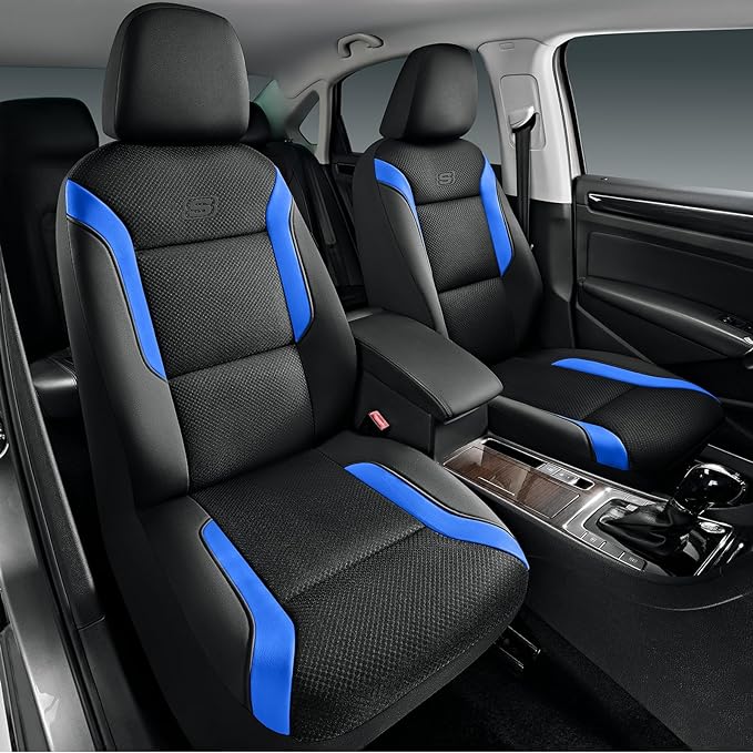 Skechers Memory Foam Car Seat Covers, Air Cool Mesh Thick Seat Covers,Car Seat Covers Front Seats Airbag Compatible, Automoti