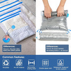 AROIC 50 Pack Vacuum Storage Bags, 5 Sizes + 2 Roll-up (8 Each) Space Saver Vacuum Sealer Bags for Clothing with 1 Electric P