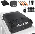 Mockins 16 Cu.Ft. Rooftop Cargo Carrier | 45"x34"x18" Roof Bag for Car Without Rack | Durable Car Topper Luggage Carrier Waterproof Cargo Bag | Weatherproof Vehicle Soft Shell Carriers & Accessories
