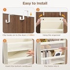 Mefirt Over The Door Organizer, 6 Shelf Door Hanging Organizers with 6 Large Capacity Pockets, Behind Door Storage Hanging Sh