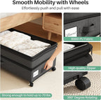 Kitstorack 2Pack Height-adjustable Under Bed Storage with Wheels, Under Bed Storage Containers,Under Bed Shoe Storage Organiz