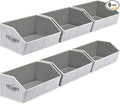 Homsorout Closet Organizers Bins 6 Packs - Large Closet Shelf Organizer with Handles, Fabric Trapezoid Storage Bins, Collapsi