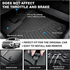 Powerty Floor Mats for 2018-2024 Ford Expedition (Fit 2nd Row Bucket Seats/7 Seats) Accessories All Weather Floor Liner 3D TPE 1st & 2nd Row Floor Mat Heavy-Duty Floor Liners