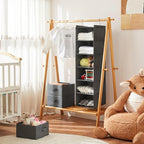 MAX Houser 6 Tier Shelf Hanging Closet Organizer, Closet Hanging Shelf with 2 Sturdy Hooks for Storage, Foldable (Grey)