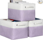 Kntiwiwo Foldable Storage Bin Collapsible Fabric Storage Basket Cube with Durable Handles Closet Organizer Bins for Organizin