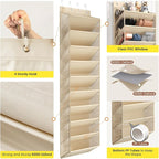 20-25 Pairs Over the Door Shoe Organizer, Clear Pockets Shoe Rack for Closet Door, 10-Tier Hanging Shoe Rack for Boots, Behin