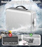 Fireproof Document Box, Hard Case Highly Flame-Resistant Fire Proof Waterproof File Organizer with Lock, Portable Fire Safe f