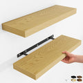 Fun Memories Rustic Wood Floating Shelves for Wall, Space-Saving Wall Mounted Shelves for Bathroom, Bedroom, Living Room and 