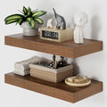 Heimlove 12" Deep Floating Shelves for Wall, 24x12 Inch Shelf Bathroom Shelves Set of 2, Mounted Shelves for Books Living Roo