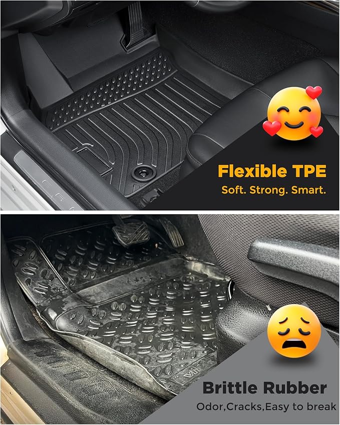 2024 2023 for Toyota Camry 8th Floor Mats, 2022 2021 2020 2019 2018 FWD, TPE All Weather Waterproof Anti-Slip Front & Rear 2nd Seat & Cargo Liner Trunk Mat(Not Fit for Hybrid or AWD), Car Accessories