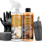 Leather Cleaner and Conditioner Kit, Leather Care for Car Seats, Furniture, Couches, Boots, Bags & More, Safe for Any Color, 