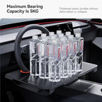 YONZEE 2-in-1 Car Steering Wheel Desk Tray & Car Seat Gap Filler Organizer – Foldable Carbon Fiber Look Table for Laptop, Eating, Writing – for Standard Round Steering Wheels