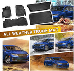 Powerty Floor Mats for Honda Odyssey 2026 2025-2018 Mini Passenger Van Car Mats, All Weather TPE Custom 1st 2nd & 3rd Rows Floor Liner and Cargo Liner Honda Odyssey Accessories (Floor Mats+Trunk Mat)