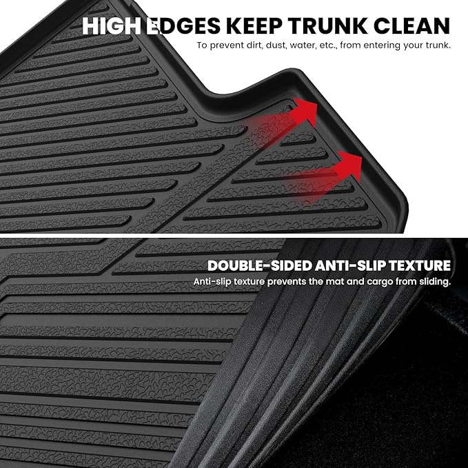 LASFIT Cargo Mat for Hyundai Santa Fe Sport 2018 2017 2016 2015 2014 2013 (Only Fit 5-Passenger), All Weather TPE Custom Fit Car Trunk Mats Cargo Liners Accessoires for Santa Fe Sport 2013-2018, Black