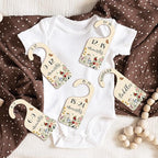Whaline 8Pcs Vintage Wildflower Hanging Wood Baby Closet Size Dividers and Organizer - Newborn to 24 Months - Thicken Wardrob