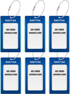Luggage Tags Metal Suitcase Tags Travel Bag ID Identifier Luggage Tag (Blue 6-Pack)