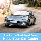 TINGLU Sun Shade for Mazda MX-5 Miata 2017-2019 Accessories Windshield Sun Shade Window Shade UV Rays Protection Sun Visor Cover with Steering Wheel Sunshade Storage Bag