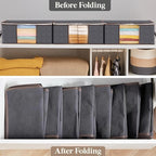 Lifewit 6 Pack Clothes Storage Bag, Foldable Storage Bin Closet Organizer with Reinforced Handle, Sturdy Fabric Blanket Stora