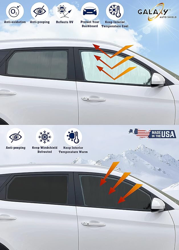 Custom Fit Front Side Sunshades (2pcs) for Mercedes-Benz Sprinter 2019 2020 2021 2022 2023 2024 2025 2026, Insulated Sunshade Privacy Accessories Blockout UV Reflector Protection - Made in USA