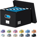 File Organizer Collapsible Storage Box for Office File Box with Lids Document Organizer for Office and Home Easy Slide Durabl