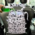 FLOCK THREE Leak-Proof Waterproof Car Trash Bag Foldable Multipurpose Trash bin Container Storage Cute Grocery Organizer Bag for Automotive Front or Back Seat in Cars SUVs and Trucks (Cats Hiding)
