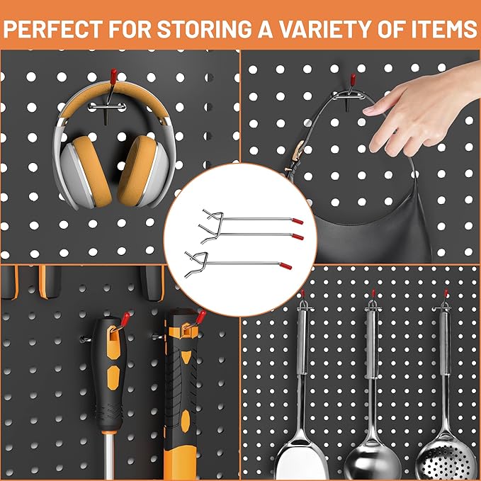 Ultrawall 120-Piece Pegboard Hooks Set, Peg Board Organizer Accessories with Bins for Hanging Various Tools in Garage, Kitche