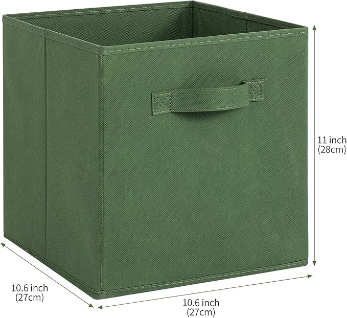 Stero Fabric Storage Bins 6 Pack Fun Colored Durable Storage Cubes with Fabric Handles Foldable Cube Baskets for Home, Kids R