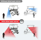 10L0L Golf Cart Mirror, Extra Large Side Rear View Universal for Yamaha, Club Car, EZGO, Folding Adjustable 180 Degree