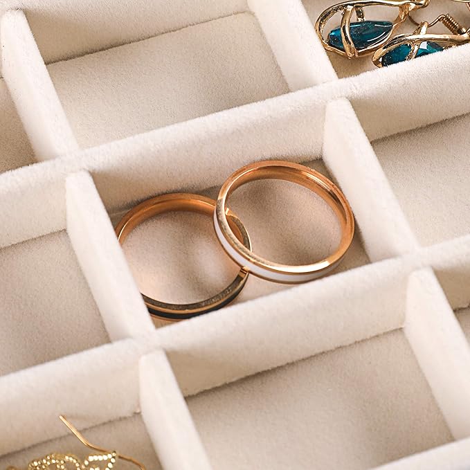 Frebeauty Extra Large Acrylic Jewelry Box for Women Girls 5 Layers Clear Velvet Earring Organizer with 5 Drawers Rings Displa