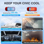 Sunsdrew 8PCS Windshield Sun Shade Kit for 2016-2021 Honda Civic 10th Gen. Full Rear&Side Window Privacy Sunshade Foldable Sun Visor Protector Blocks UV&Heat Civic Interior Accessories