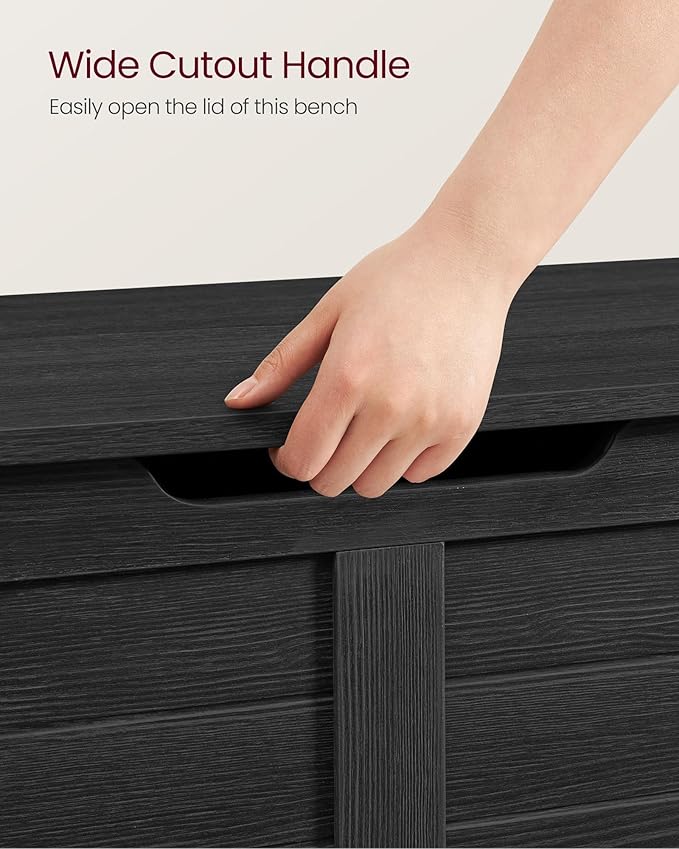 VASAGLE Storage Chest, Storage Bench with 2 Safety Hinges, Farmhouse Style, 15.7 x 39.4 x 18.1 Inches, for Entryway, Bedroom,