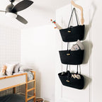 OrganiHaus Black Hanging Wall Baskets for Storage | Hanging Baskets for Bathroom Organizing | Behind Door Storage | Over the 