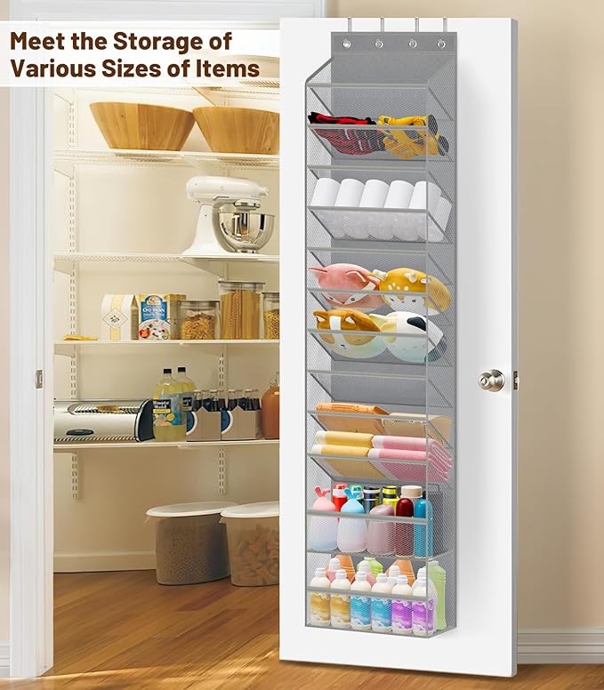 MISSLO 12 Tier Over the Door Shoe Organizer Breathable Mesh Hanging Shoe Rack for Closet Storage Shoe Holder for Door Fit 24 